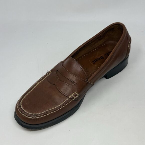 LL Bean Penny Loafers Mens 8.5 D Tan Brown Leather Slip On Dress Casual Shoes main image 5